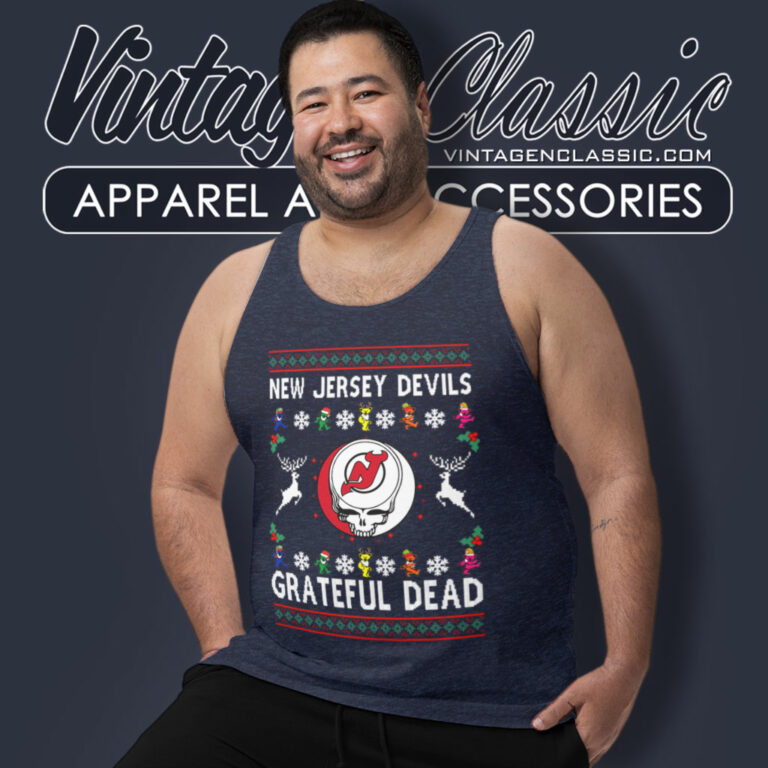 Grateful Dead New Jersey Devils Ugly Christmas Tank Top Racerback Grateful Dead New Jersey Devils Ugly Christmas Tank Top Racerback