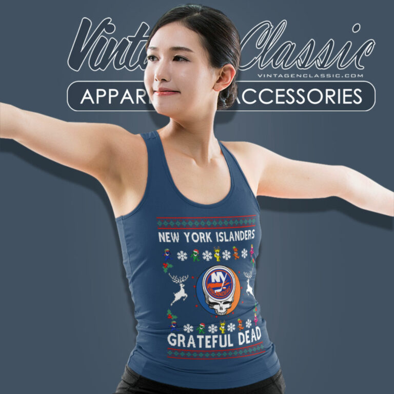 Grateful Dead New York Islanders Ugly Christmas Tank Top Racerback Grateful Dead New York Islanders Ugly Christmas Tank Top Racerback