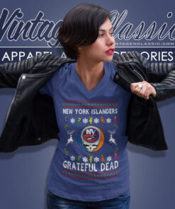 Grateful Dead New York Islanders Ugly Christmas V Neck TShirt