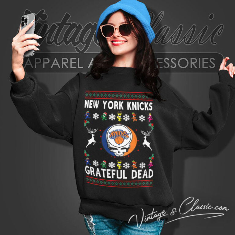 Grateful Dead New York Knicks Ugly Christmas Sweatshirt Grateful Dead New York Knicks Ugly Christmas Sweatshirt