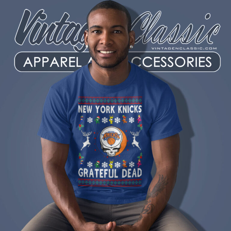 Grateful Dead New York Knicks Ugly Christmas T Shirt Grateful Dead New York Knicks Ugly Christmas T Shirt
