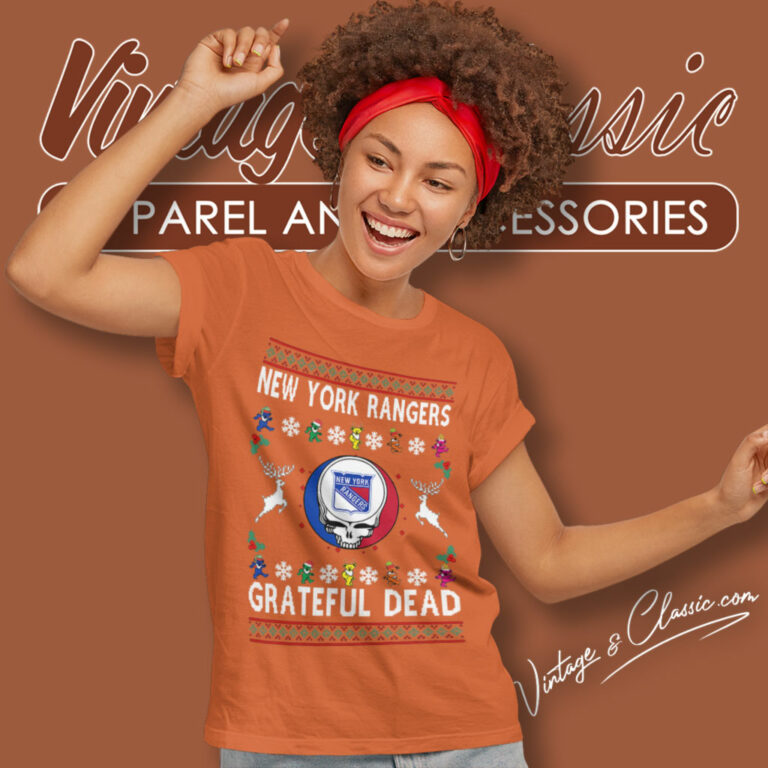 Grateful Dead New York Rangers Ugly Christmas Women T Shirt Grateful Dead New York Rangers Ugly Christmas Women T Shirt