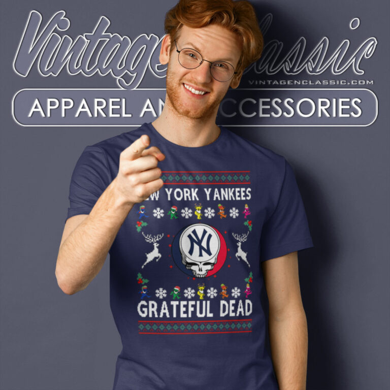 Grateful Dead New York Yankees Ugly Christmas T Shirt Grateful Dead New York Yankees Ugly Christmas T Shirt