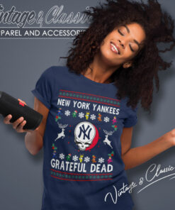 Grateful Dead New York Yankees Ugly Christmas Women T Shirt
