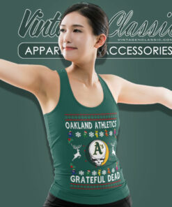 Grateful Dead Oakland Athletics Ugly Christmas Tank Top Racerback