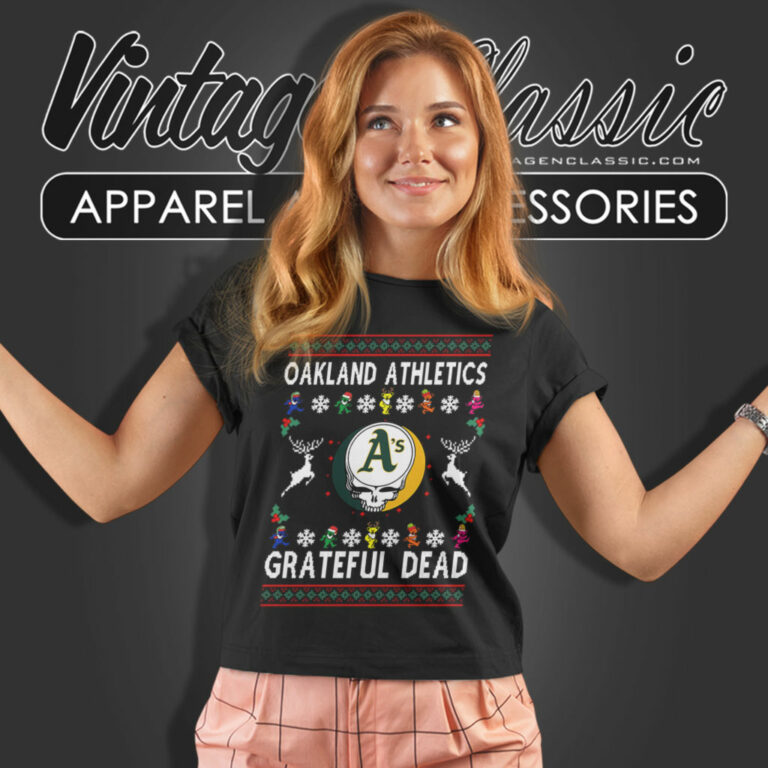 Grateful Dead Oakland Athletics Ugly Christmas Women T Shirt Grateful Dead Oakland Athletics Ugly Christmas Women T Shirt
