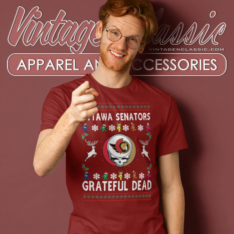Grateful Dead Ottawa Senators Ugly Christmas T Shirt Grateful Dead Ottawa Senators Ugly Christmas T Shirt