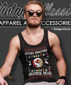 Grateful Dead Ottawa Senators Ugly Christmas Tank Top Racerback