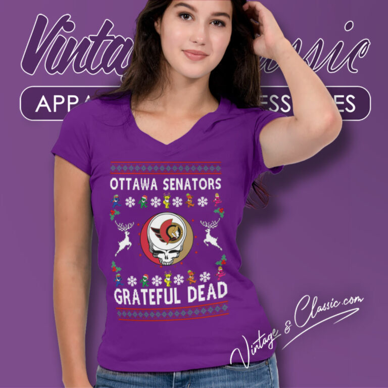 Grateful Dead Ottawa Senators Ugly Christmas V Neck TShirt Grateful Dead Ottawa Senators Ugly Christmas V Neck TShirt