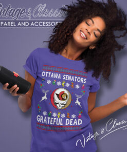 Grateful Dead Ottawa Senators Ugly Christmas Women T Shirt