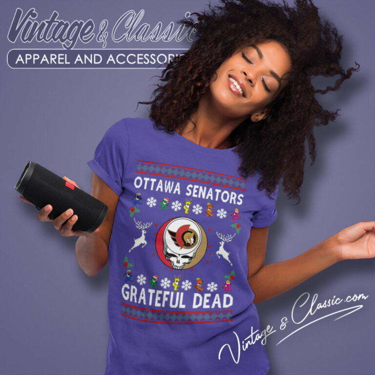 Grateful Dead Ottawa Senators Ugly Christmas Women T Shirt Grateful Dead Ottawa Senators Ugly Christmas Women T Shirt