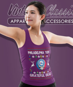 Grateful Dead Philadelphia 76ers Ugly Christmas Tank Top Racerback
