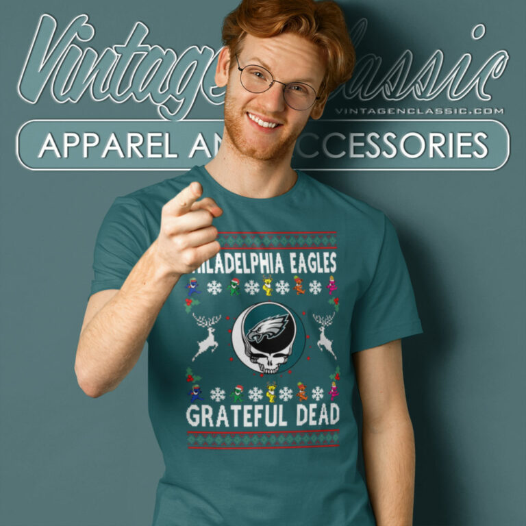 Grateful Dead Philadelphia Eagles Ugly Christmas T Shirt Grateful Dead Philadelphia Eagles Ugly Christmas T Shirt