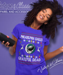 Grateful Dead Philadelphia Eagles Ugly Christmas Women T Shirt
