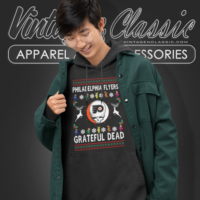 Grateful Dead Philadelphia Flyers Ugly Christmas Hoodie Grateful Dead Philadelphia Flyers Ugly Christmas Hoodie