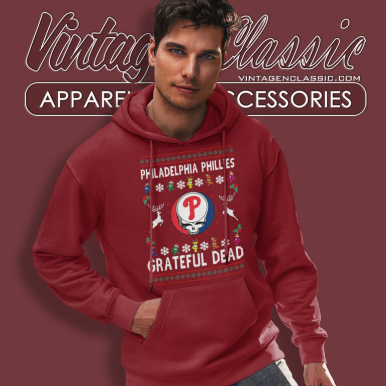 Grateful Dead Philadelphia Phillies Ugly Christmas Hoodie Grateful Dead Philadelphia Phillies Ugly Christmas Hoodie