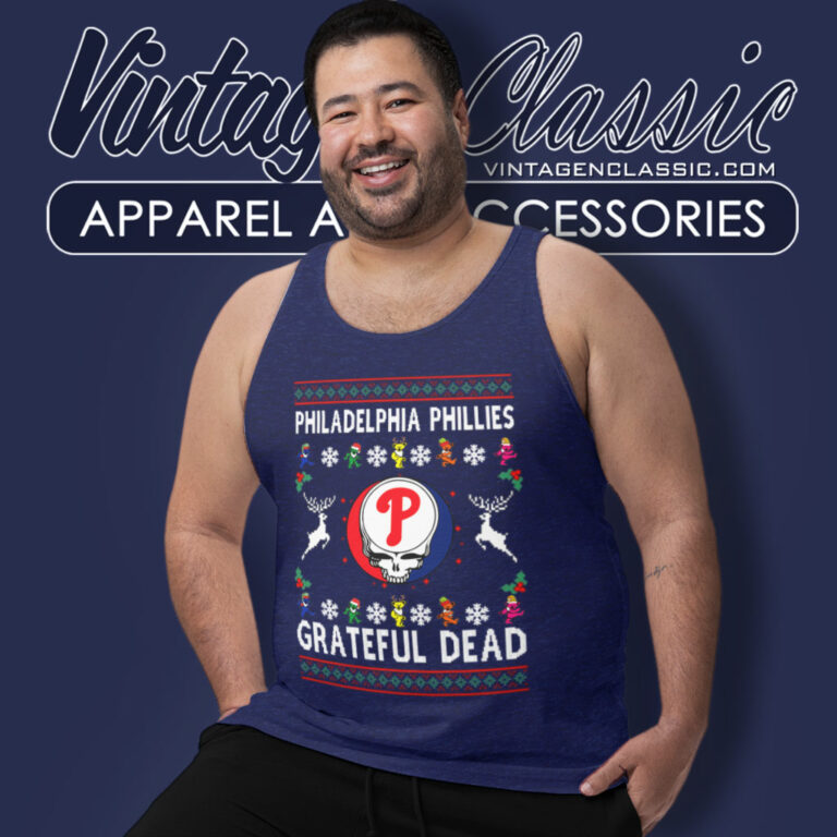 Grateful Dead Philadelphia Phillies Ugly Christmas Tank Top Racerback Grateful Dead Philadelphia Phillies Ugly Christmas Tank Top Racerback