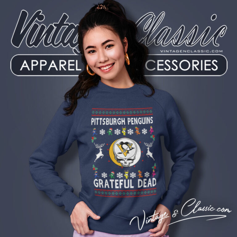 Grateful Dead Pittsburgh Penguins Ugly Christmas Sweatshirt Grateful Dead Pittsburgh Penguins Ugly Christmas Sweatshirt