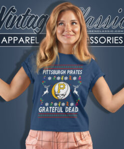 Grateful Dead Pittsburgh Pirates Ugly Christmas Women T Shirt