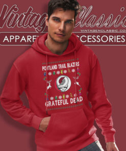 Grateful Dead Portland Trail Blazers Ugly Christmas Hoodie
