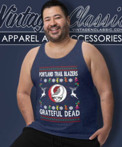 Grateful Dead Portland Trail Blazers Ugly Christmas Tank Top Racerback