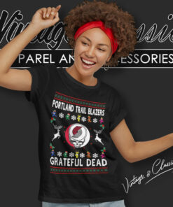 Grateful Dead Portland Trail Blazers Ugly Christmas Women T Shirt