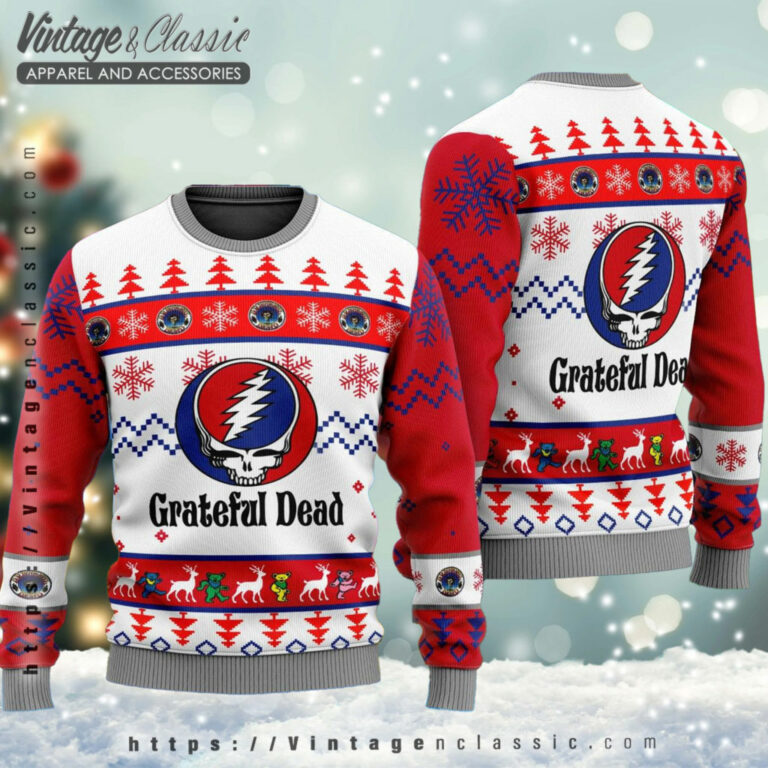 Grateful Dead Rock Band Ugly Sweater back Ugly Christmas Sweater Grateful Dead Rock Band Ugly Sweater back Ugly Christmas Sweater