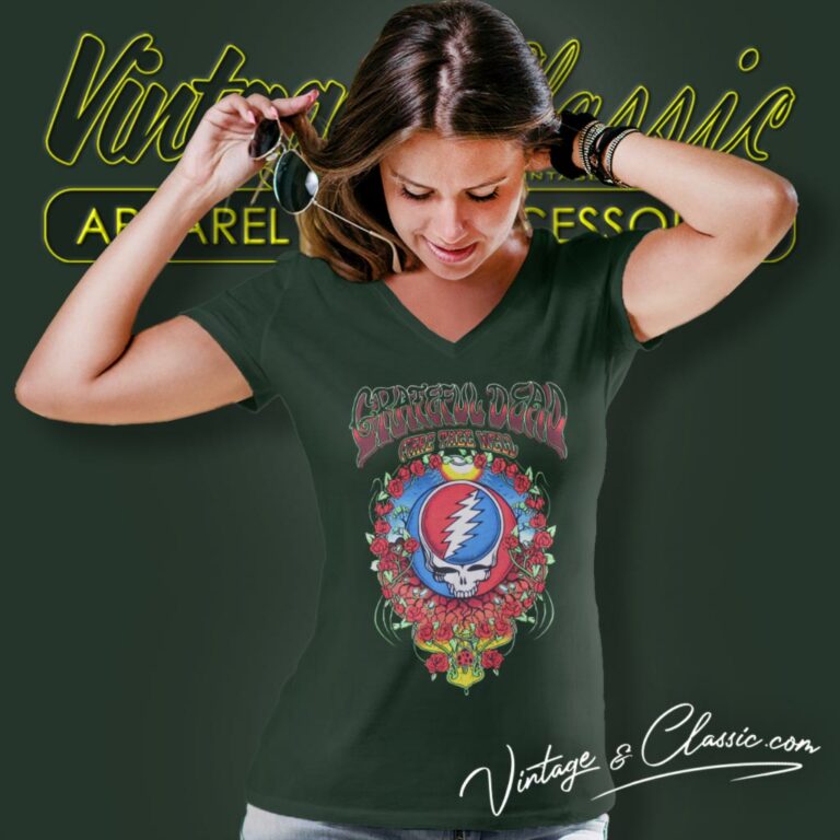 Grateful Dead Roses Santa Clara V Neck TShirt Grateful Dead Roses Santa Clara V Neck TShirt