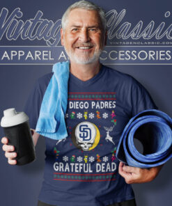 Grateful Dead San Diego Padres Ugly Christmas V Neck TShirt