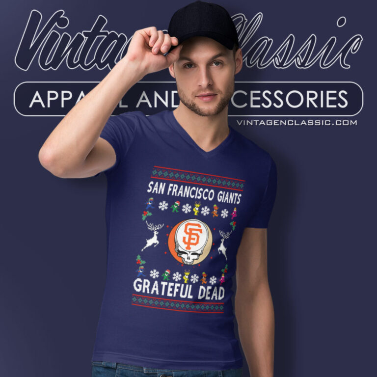 Grateful Dead San Francisco Giants Ugly Christmas V Neck TShirt Grateful Dead San Francisco Giants Ugly Christmas V Neck TShirt