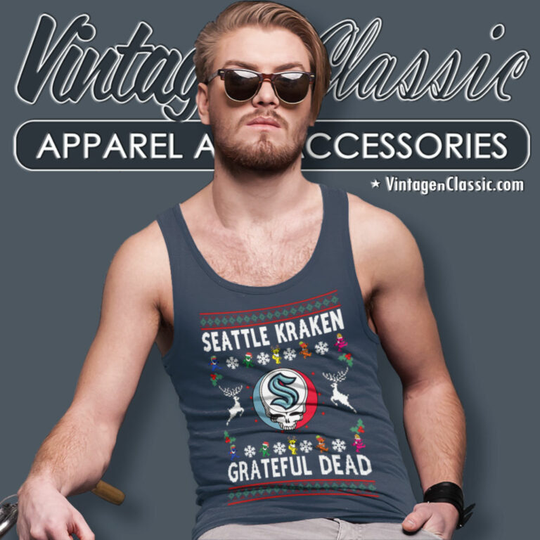 Grateful Dead Seattle Kraken Ugly Christmas Tank Top Racerback Grateful Dead Seattle Kraken Ugly Christmas Tank Top Racerback