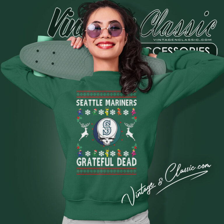 Grateful Dead Seattle Mariners Ugly Christmas Sweatshirt Grateful Dead Seattle Mariners Ugly Christmas Sweatshirt