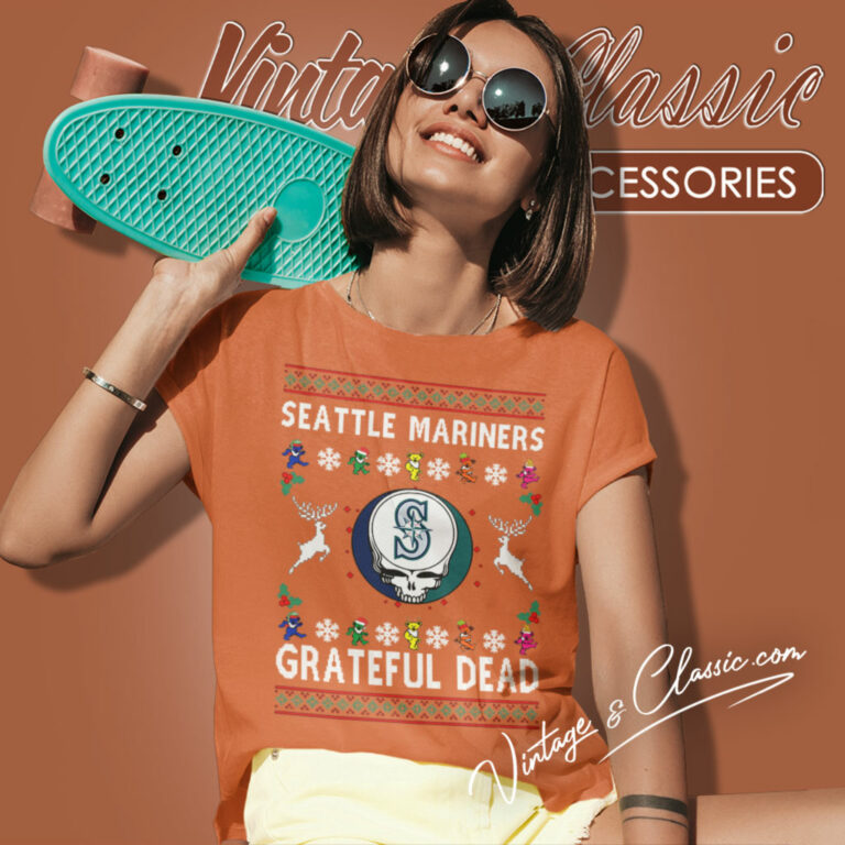 Grateful Dead Seattle Mariners Ugly Christmas Women T Shirt Grateful Dead Seattle Mariners Ugly Christmas Women T Shirt