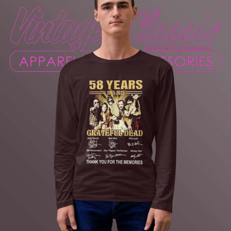 Grateful Dead Shirt 58 Years 1965 2023 Thank You For The Memories Long Sleeve Tee Grateful Dead Shirt 58 Years 1965 2023 Thank You For The Memories Long Sleeve Tee