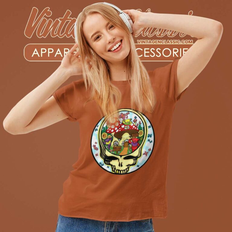 Grateful Dead Shirt Dancing Bears And Mushrooms By Little Dasypus Women TShirt Grateful Dead Shirt Dancing Bears And Mushrooms By Little Dasypus Women TShirt