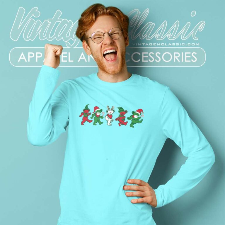 Grateful Dead Shirt Dancing Bears Christmas Long Sleeve Tee Grateful Dead Shirt Dancing Bears Christmas Long Sleeve Tee