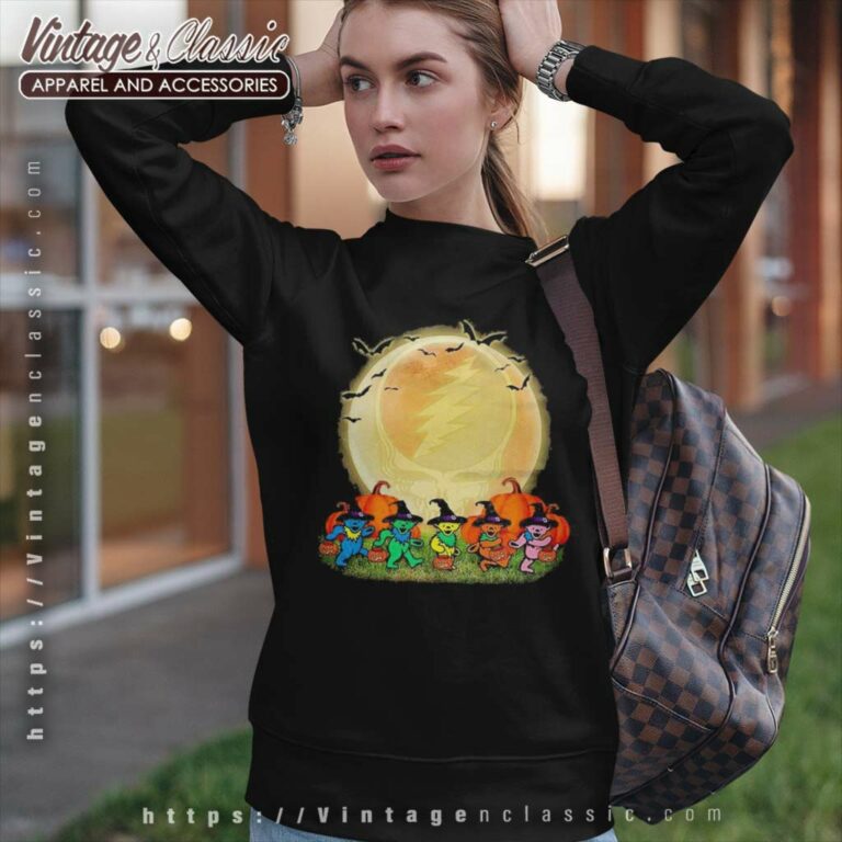 Grateful Dead Shirt Dancing Bears Moon Pumpkin Halloween Sweatshirt Grateful Dead Shirt Dancing Bears Moon Pumpkin Halloween Sweatshirt