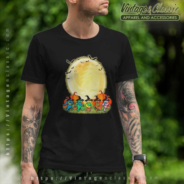 Grateful Dead Shirt Dancing Bears Moon Pumpkin Halloween T Shirt Grateful Dead Shirt Dancing Bears Moon Pumpkin Halloween T Shirt