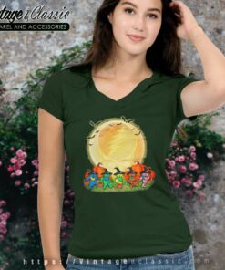 Grateful Dead Shirt Dancing Bears Moon Pumpkin Halloween V Neck TShirt