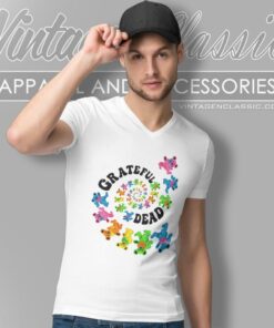 Grateful Dead Shirt Dancing Bears Spiral V Neck TShirt
