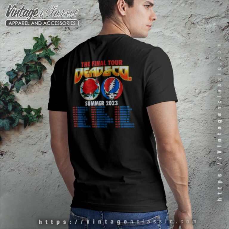 Grateful Dead Shirt Detail Final Tour With 2023 Concert Dates T shirt Back Side Grateful Dead Shirt Detail Final Tour With 2023 Concert Dates T shirt Back Side