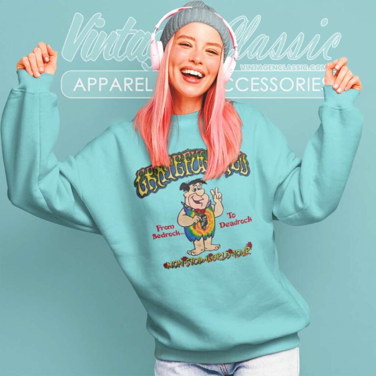 Grateful Dead Shirt Fred Flintstones Spoof Sweatshirt Grateful Dead Shirt Fred Flintstones Spoof Sweatshirt