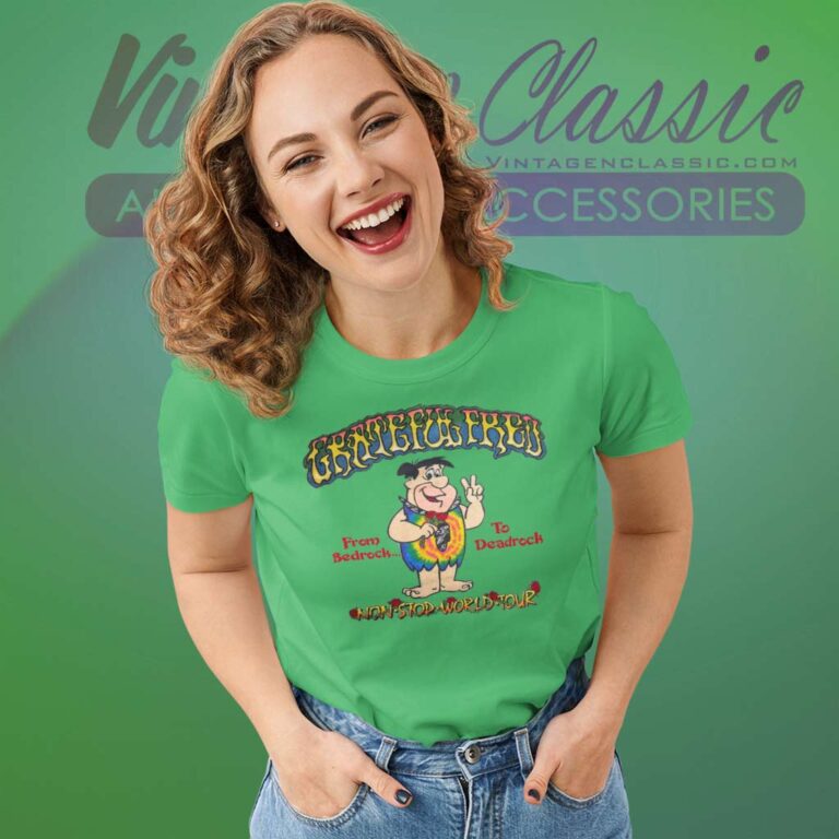 Grateful Dead Shirt Fred Flintstones Spoof Women TShirt Grateful Dead Shirt Fred Flintstones Spoof Women TShirt