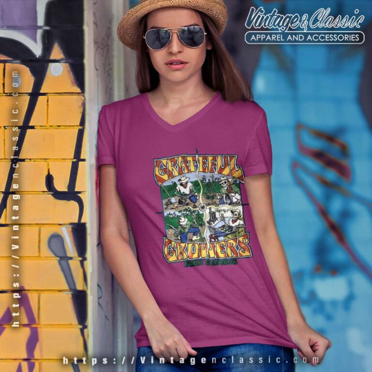 Grateful Dead Shirt Grateful Growers Fours Seasons V Neck TShirt Grateful Dead Shirt Grateful Growers Fours Seasons V Neck TShirt