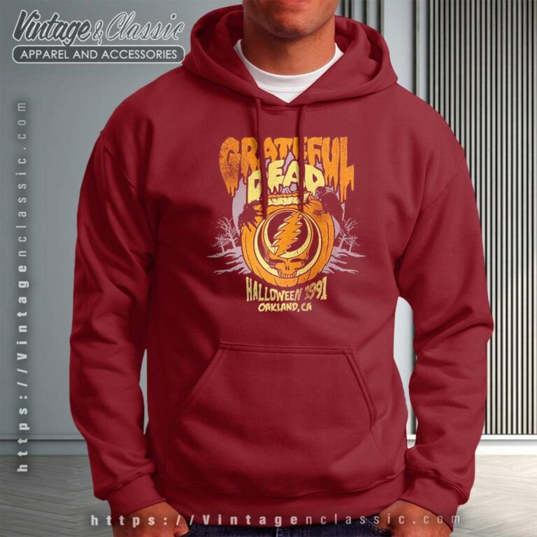 Grateful Dead Shirt Halloween 1991 Oakland Pumpkin Hoodie Grateful Dead Shirt Halloween 1991 Oakland Pumpkin Hoodie