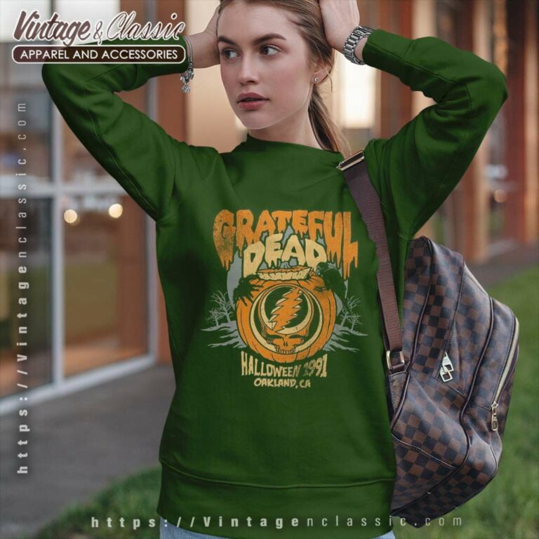 Grateful Dead Shirt Halloween 1991 Oakland Pumpkin Sweatshirt Grateful Dead Shirt Halloween 1991 Oakland Pumpkin Sweatshirt