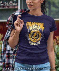 Grateful Dead Shirt Halloween 1991 Oakland Pumpkin 6 Grateful Dead Shirt Halloween 1991 Oakland Pumpkin Women TShirt