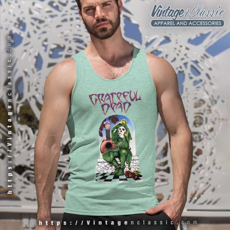 Grateful Dead Shirt Joker Skeleton Jester Roses Tank Top Racerback Grateful Dead Shirt Joker Skeleton Jester Roses Tank Top Racerback