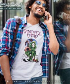 Grateful Dead Shirt Joker Skeleton Jester Roses V Neck TShirt