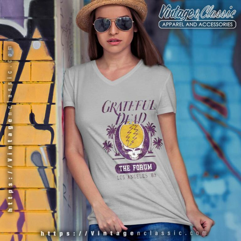 Grateful Dead Shirt Los Angeles 89 V Neck TShirt Grateful Dead Shirt Los Angeles 89 V Neck TShirt
